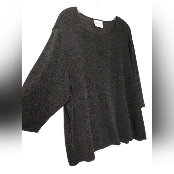 Fred David Woman Knit Top Evening Black with Mild Sparkle Plus Size 2XL Chest 48 - Picture 2 of 6